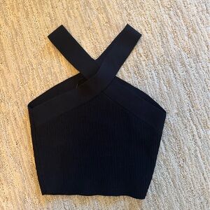 Aritzia sculpt knit criss cross cropped tank